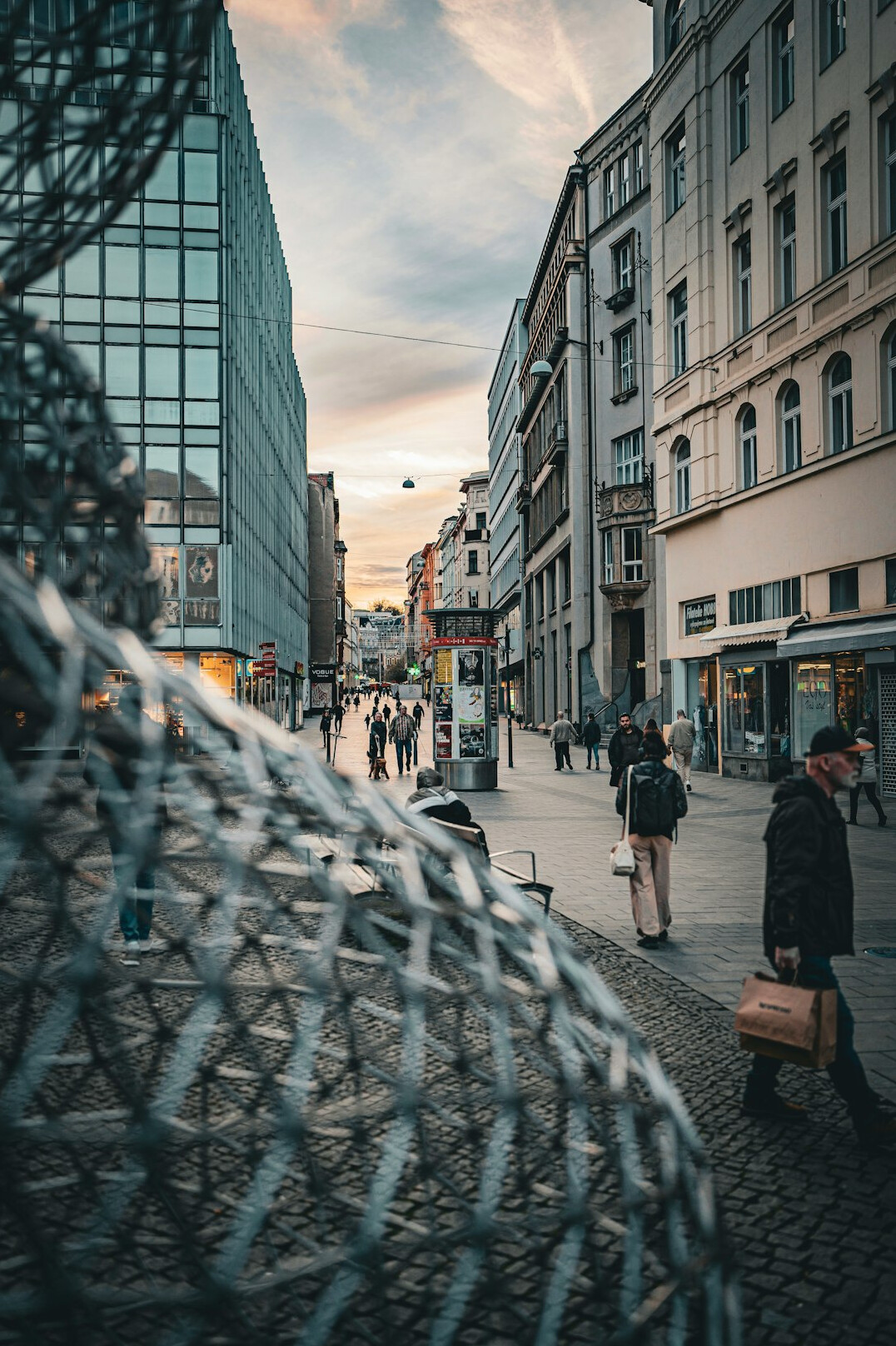 urban street scene with people