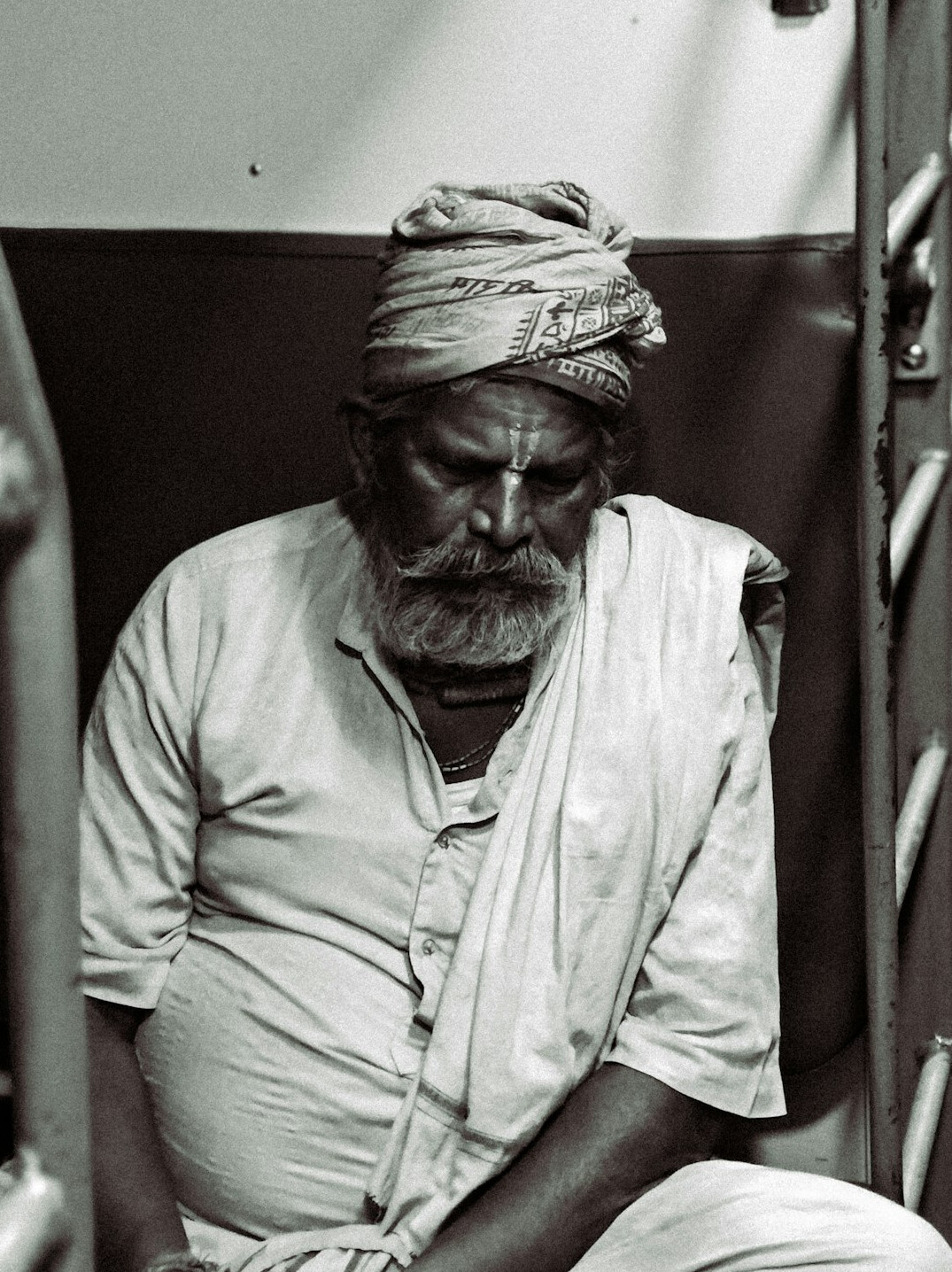 black and white elderly portrait