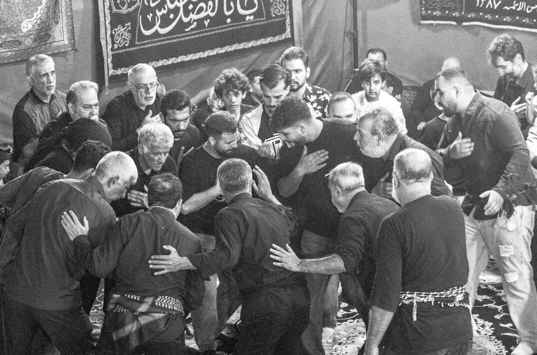 community gathering black white
