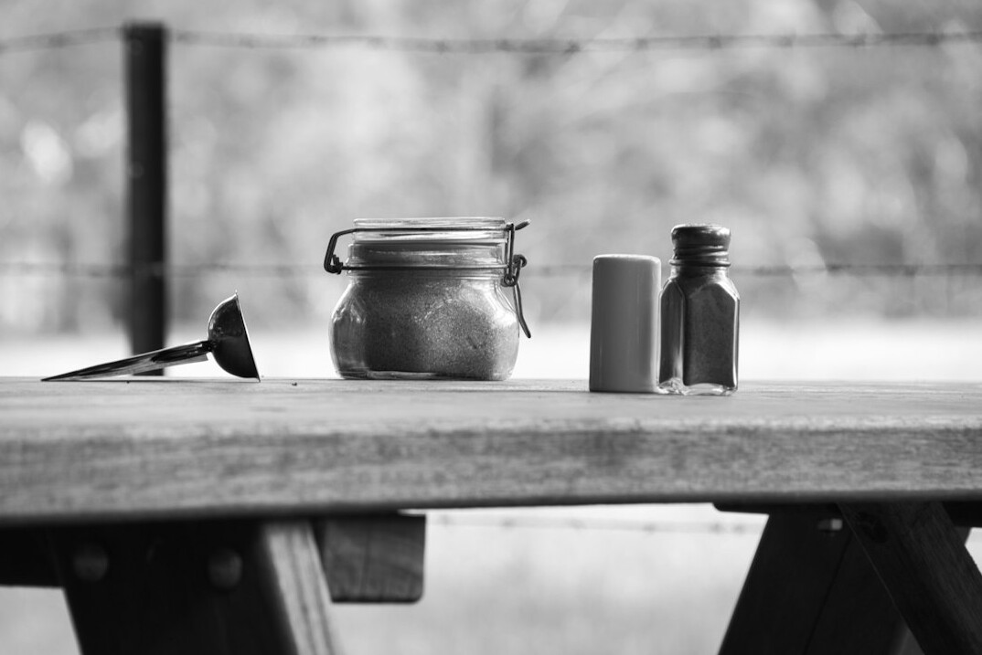 Vintage film camera on a wooden table